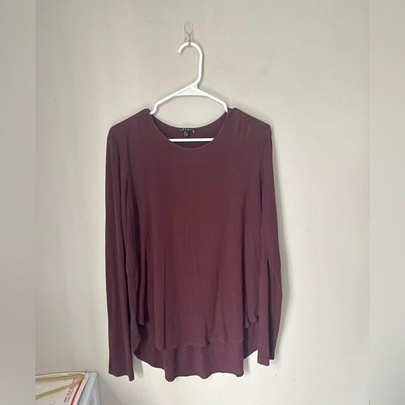 Revolve Theory Ribbed Viscose Alania B Long Sleeve Tee Size Large - Picture 1 of 6